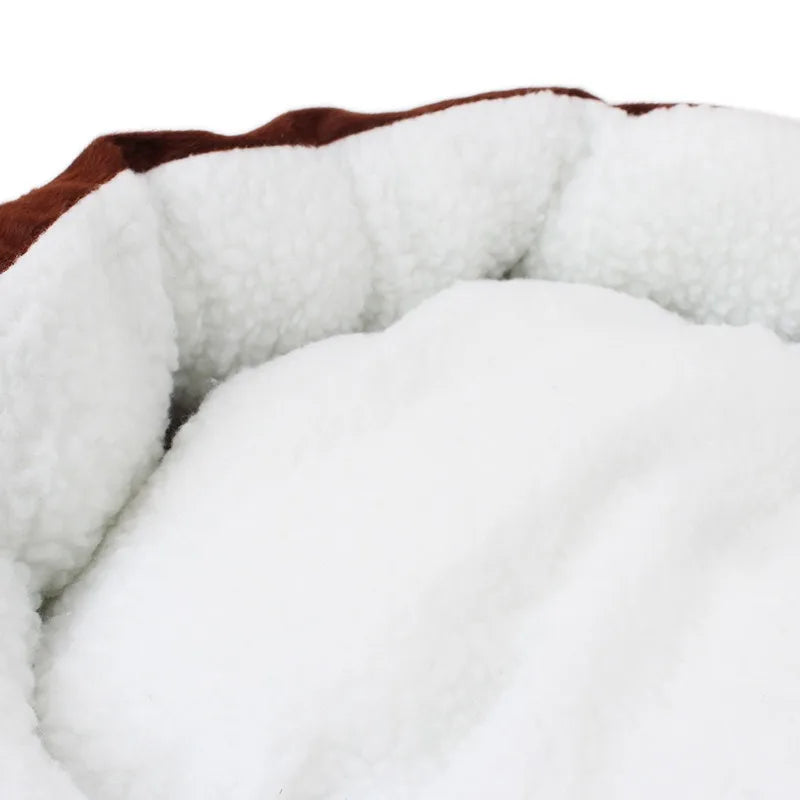 Plush Sherpa Dog Bed — Cozy Bear Design Pet Bed for Small & Large Dogs