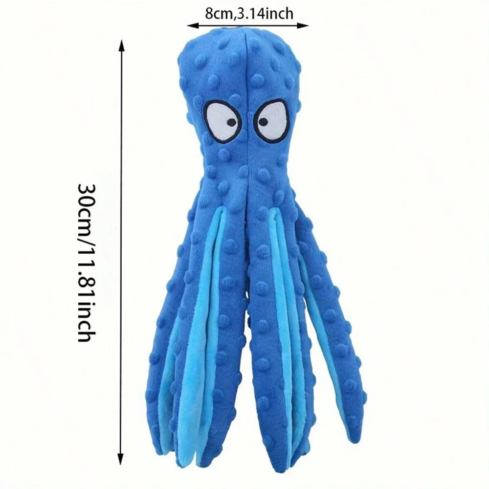 Octopus Plush Dog Toy — Soft Squeaky Teething Chew Toy for Small & Medium Dogs | TS2K Puppies