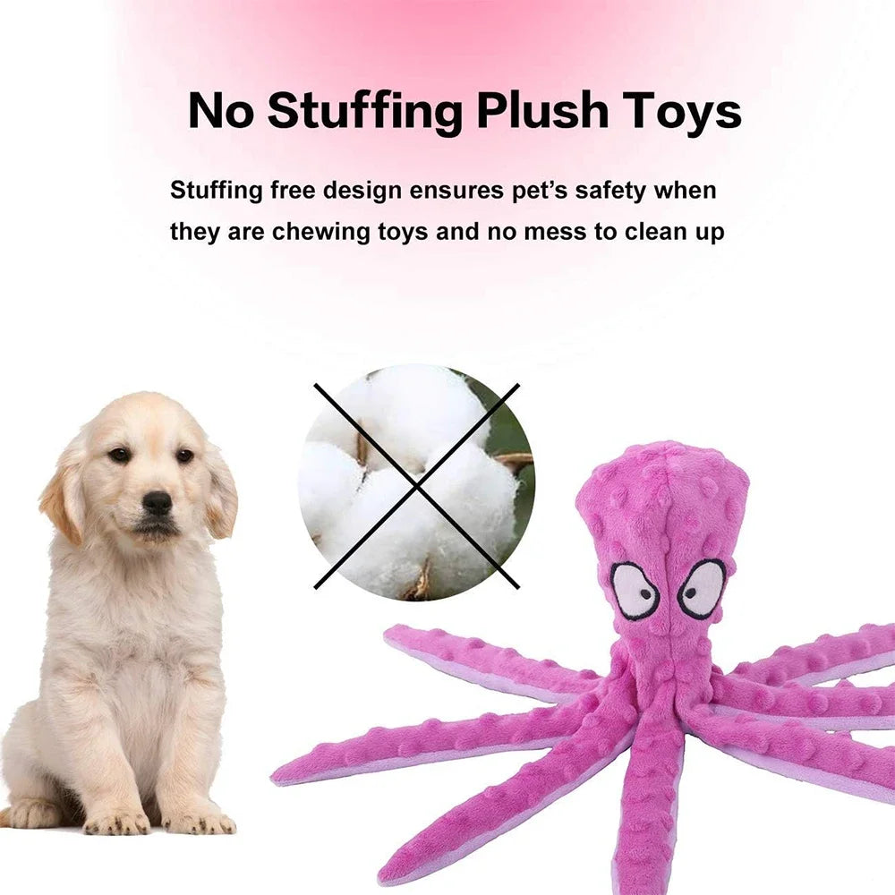 Octopus Plush Dog Toy — Soft Squeaky Teething Chew Toy for Small & Medium Dogs | TS2K Puppies