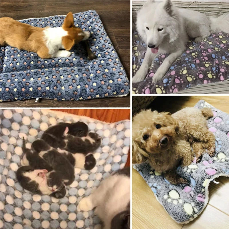 Flannel Pet Sleeping Mat & Dog Bed — Soft Plaid Cushion for Dogs & Cats