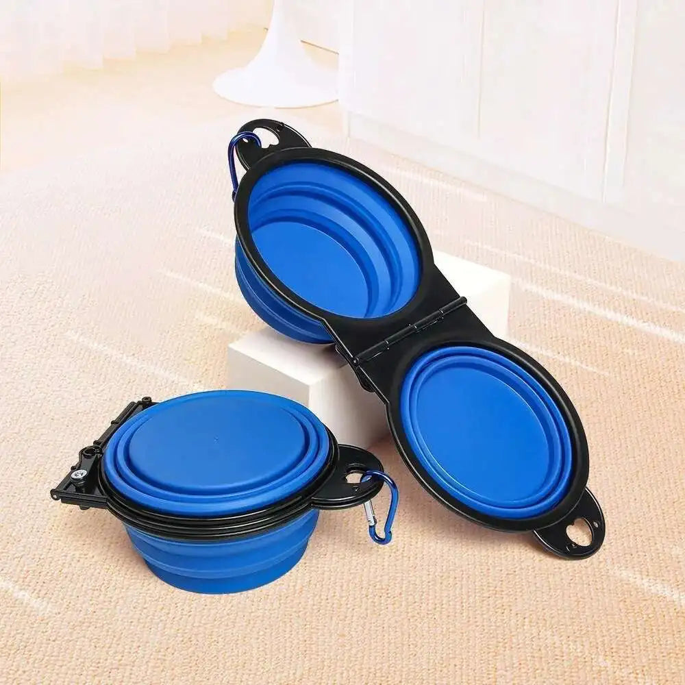 2-in-1 Collapsible Dog Travel Bowl — Portable Foldable Slow Feeder