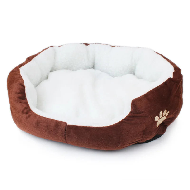 Plush Sherpa Dog Bed — Cozy Bear Design Pet Bed for Small & Large Dogs
