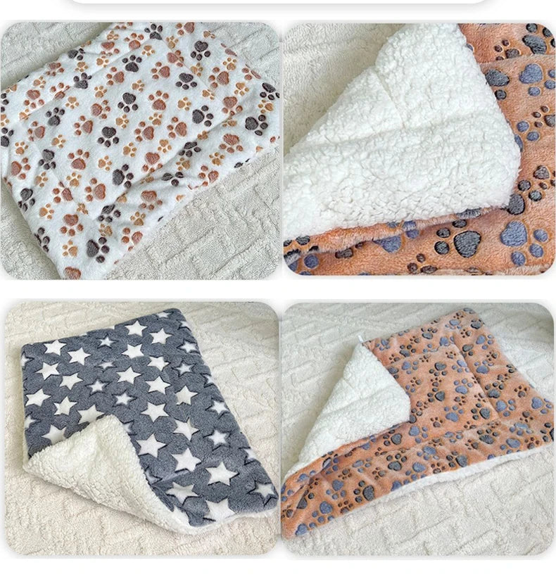 Flannel Pet Sleeping Mat & Dog Bed — Soft Plaid Cushion for Dogs & Cats
