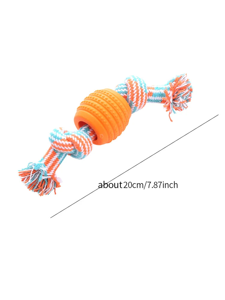 Cotton Rope Double Knot Ball Dog Toy — Bite-Resistant Teeth Cleaning Chew Toy | TS2K Puppies