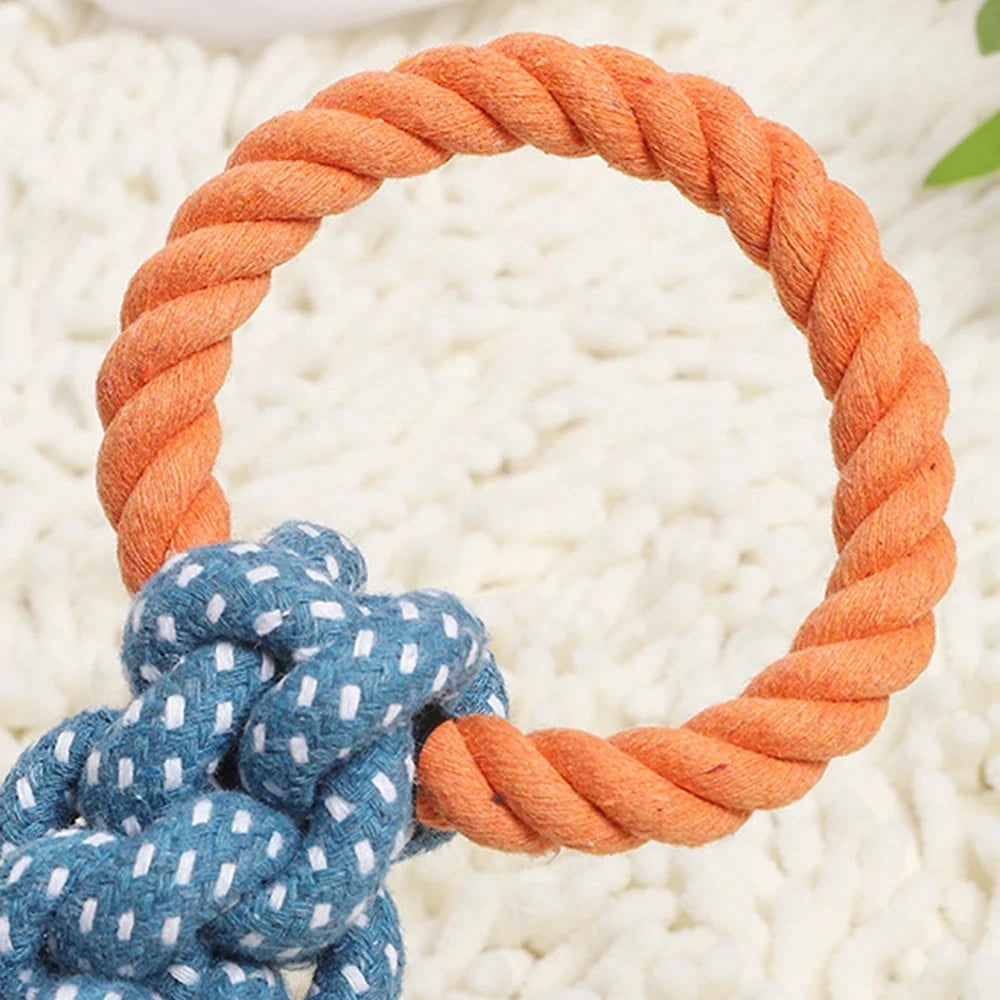 Double-Ring Cotton Rope Dog Toy — Durable Tug & Chew Toy for Medium to Large Dogs | TS2K Puppies