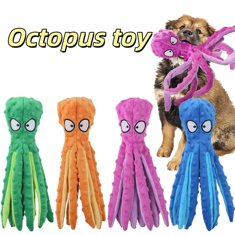 Octopus Plush Dog Toy — Soft Squeaky Teething Chew Toy for Small & Medium Dogs | TS2K Puppies
