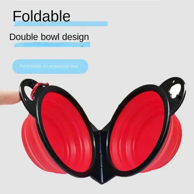 2-in-1 Collapsible Dog Travel Bowl — Portable Foldable Slow Feeder