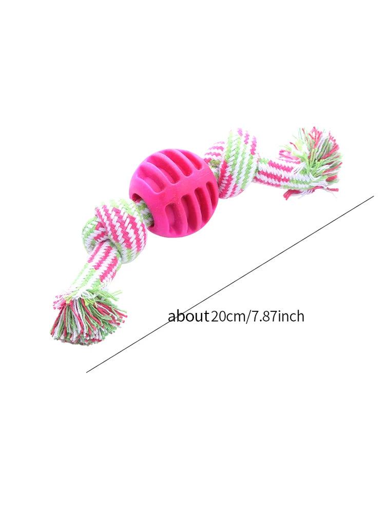 Cotton Rope Double Knot Ball Dog Toy — Bite-Resistant Teeth Cleaning Chew Toy | TS2K Puppies