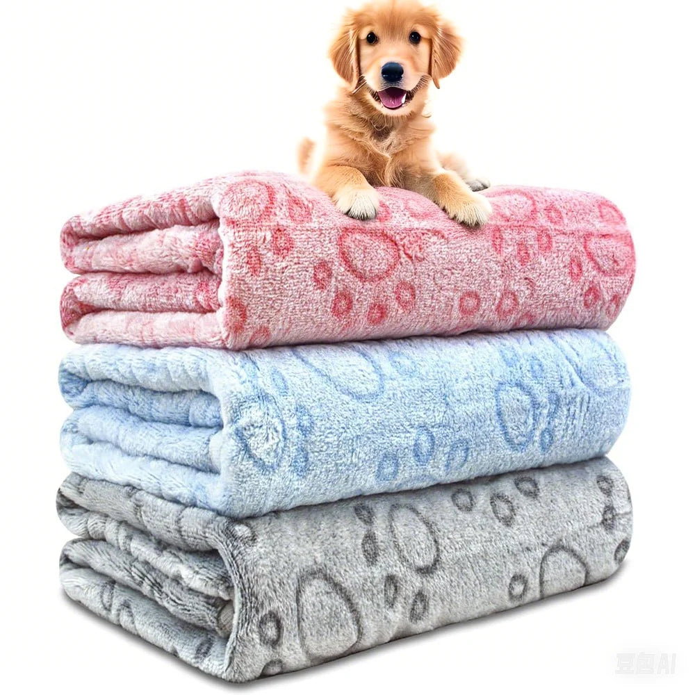 Puppy Blanket — Ultra-Soft Paw Print Pet Blanket for Dogs & Cats