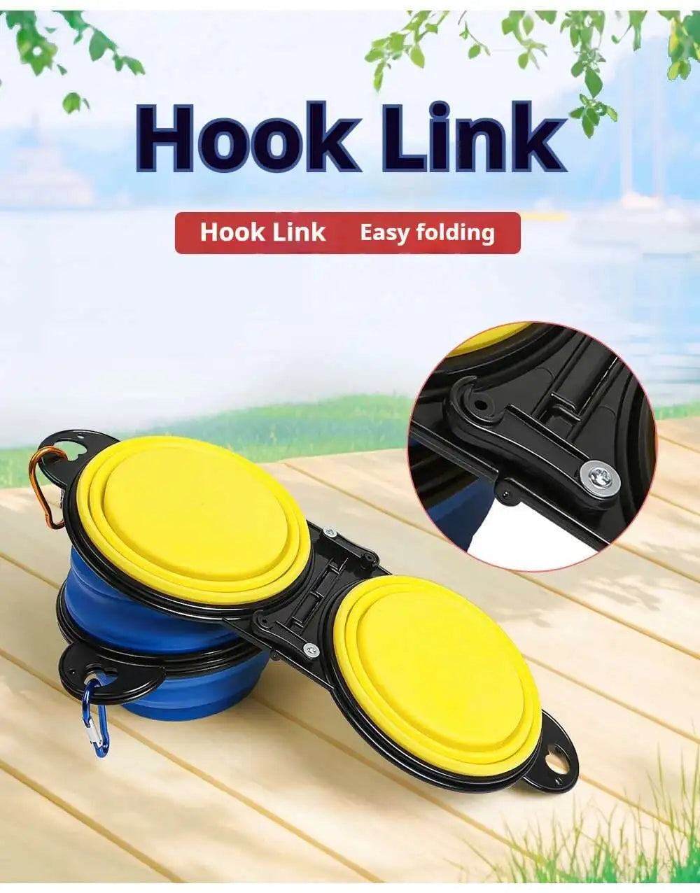 2-in-1 Collapsible Dog Travel Bowl — Portable Foldable Slow Feeder