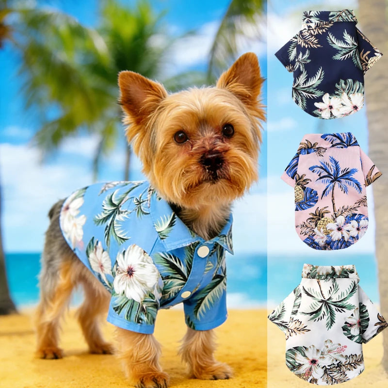 Hawaiian Dog Shirt — Summer Beach Style Pet Clothing for Dogs & Cats