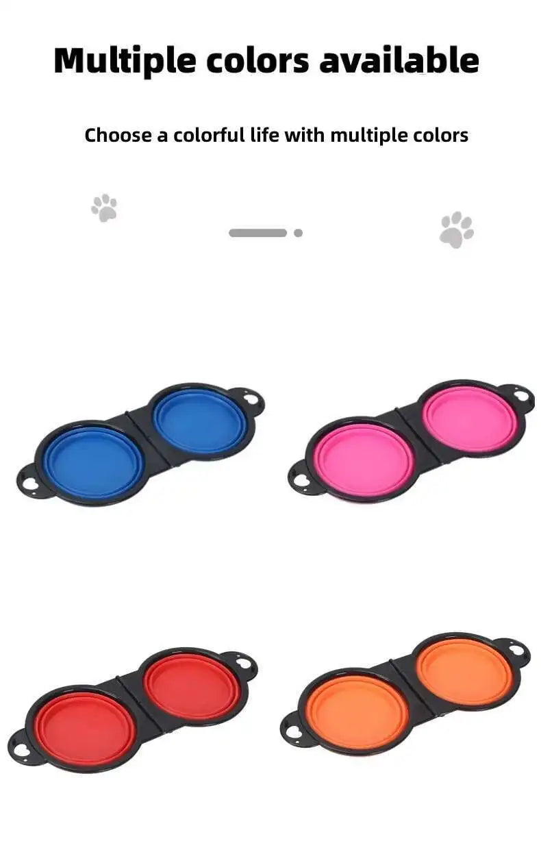 2-in-1 Collapsible Dog Travel Bowl — Portable Foldable Slow Feeder