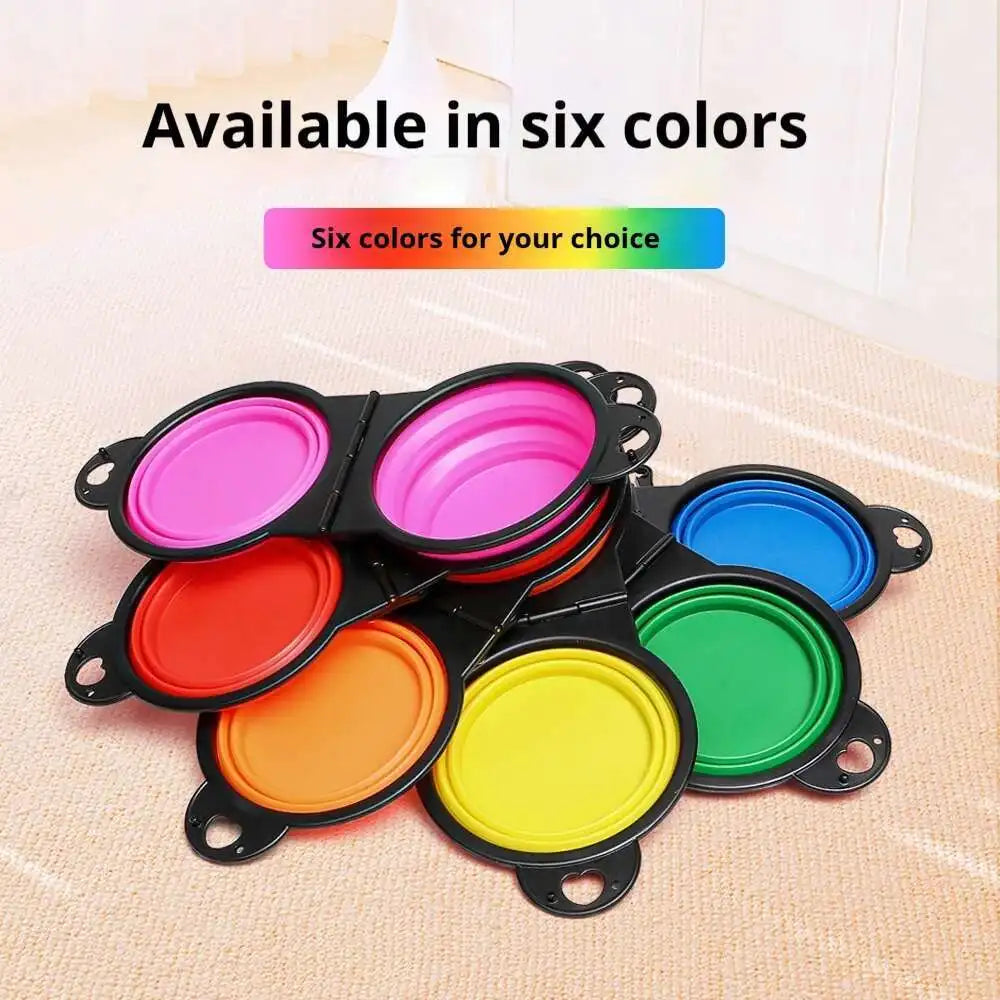 2-in-1 Collapsible Dog Travel Bowl — Portable Foldable Slow Feeder