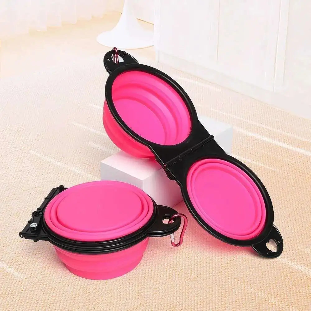 2-in-1 Collapsible Dog Travel Bowl — Portable Foldable Slow Feeder