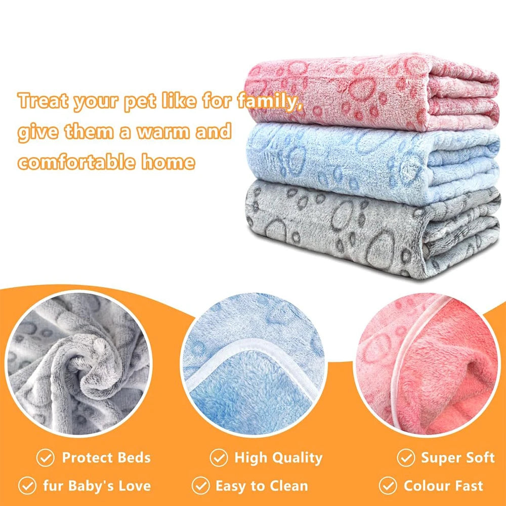 Puppy Blanket — Ultra-Soft Paw Print Pet Blanket for Dogs & Cats