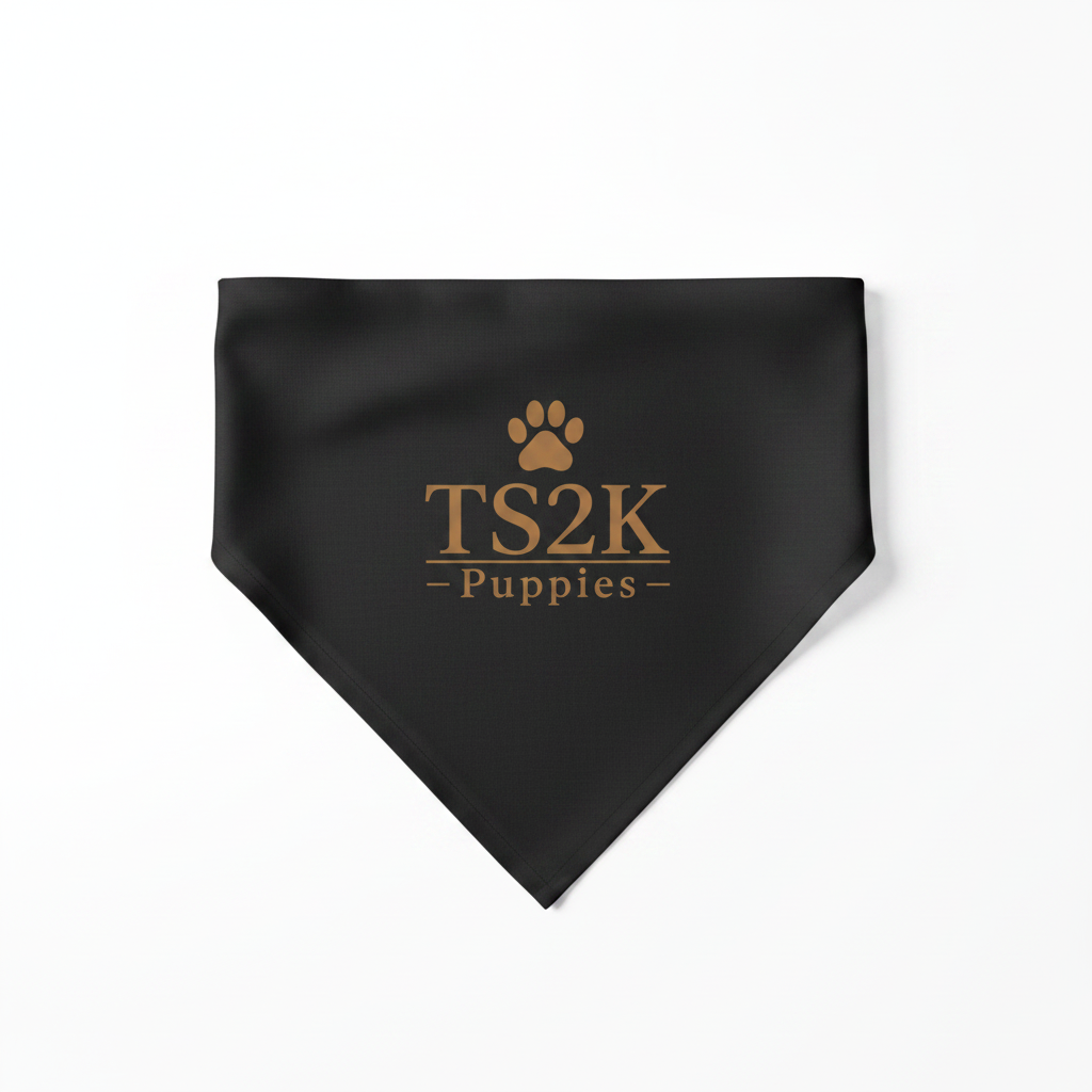 Black Bandana with Paw Print Logo