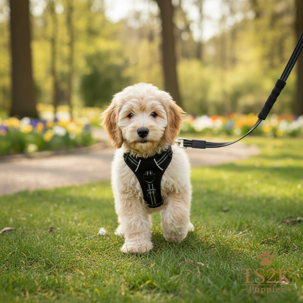 Black Reflective Dog Leash Cavapoo