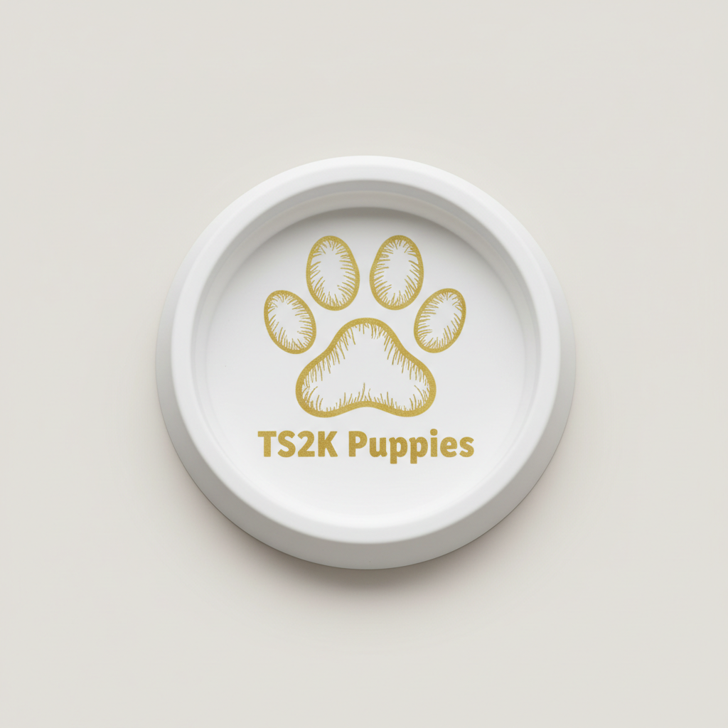 TS2K Puppies Travel Water Bowl - Paw Print logo