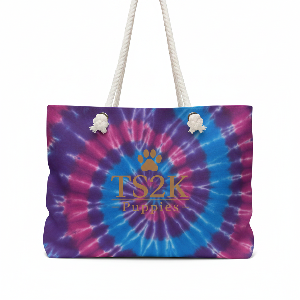 TS2K Puppies Tie-dye Tote Bag - Paw Print Logo