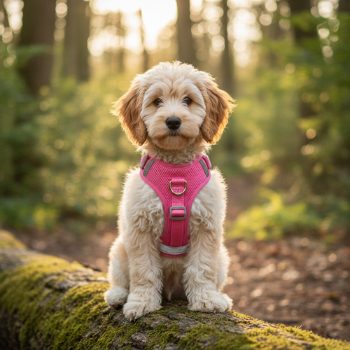 Pink Harness Cavapoo