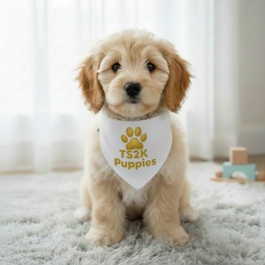 TS2K Puppies Dog Bandana - Detailed Paw Print