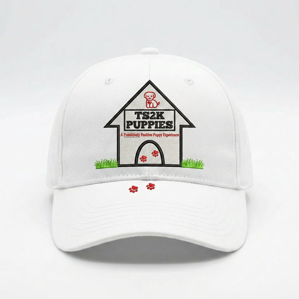 TS2K Puppies White Baseball Cap
