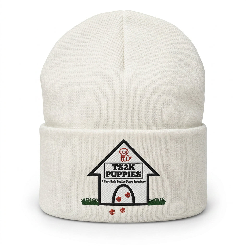 TS2K Puppies White Beanie