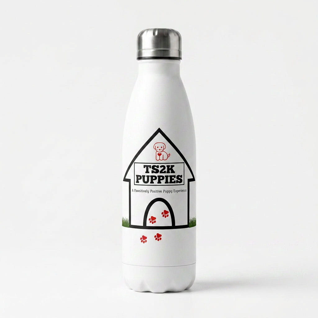 TS2K Puppies White Water Bottle